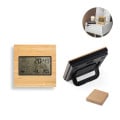 BROMLEY. Desktop weather station with LCD screen in ABS and bamboo