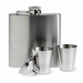 SLIMMY FLASK SET Slim hip flask w 2 cups set