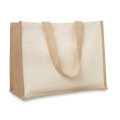 CAMPO DE FIORI Jute and canvas shopping bag