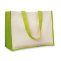 CAMPO DE FIORI Jute and canvas shopping bag