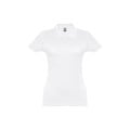 THC EVE WH. Short-sleeved fitted polo for women in 100% cotton