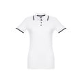 THC ROME WOMEN WH. Women's Polo Shirt with contrast colour trim and buttons