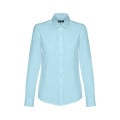 THC TOKYO WOMEN. Women's long-sleeved oxford shirt with pearl coloured buttons