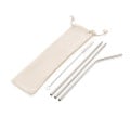 Reusable stainless steel 3 pcs straw set