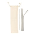 Reusable stainless steel 3 pcs straw set