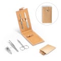 ZENA. Stainless steel manicure set in cork pouch