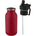 Lina 400 ml stainless steel sport bottle with straw and loop