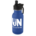 Lina 400 ml stainless steel sport bottle with straw and loop