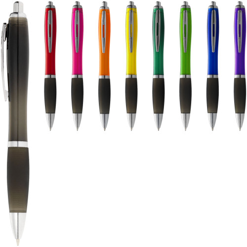 Nash ballpoint pen with coloured barrel and black grip