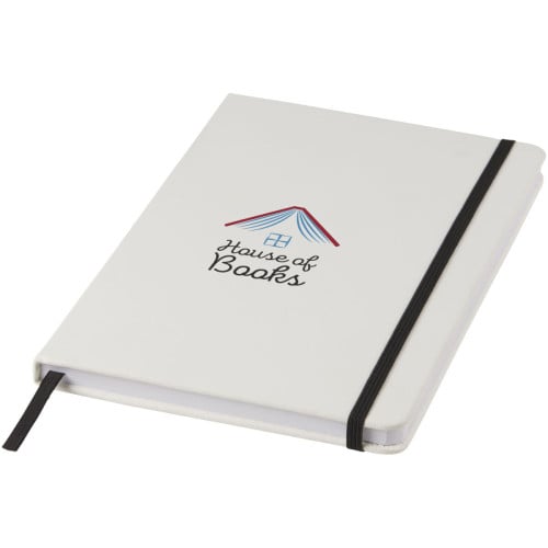 Spectrum A5 white notebook with coloured strap