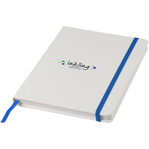 Spectrum A5 white notebook with coloured strap