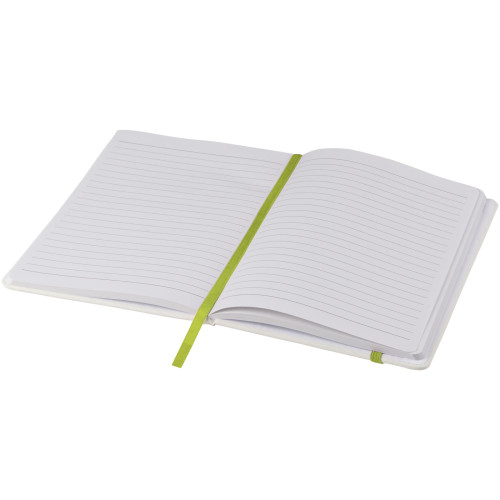 Spectrum A5 white notebook with coloured strap