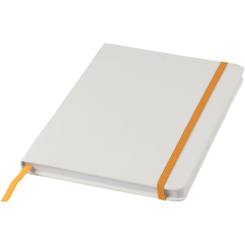 Spectrum A5 white notebook with coloured strap