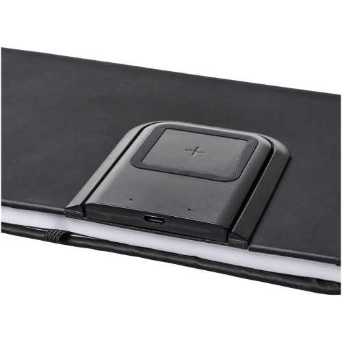 Cation notebook with wireless charging pad