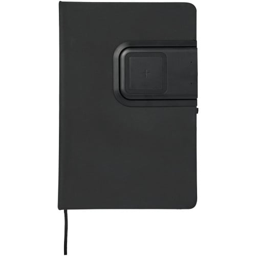 Cation notebook with wireless charging pad