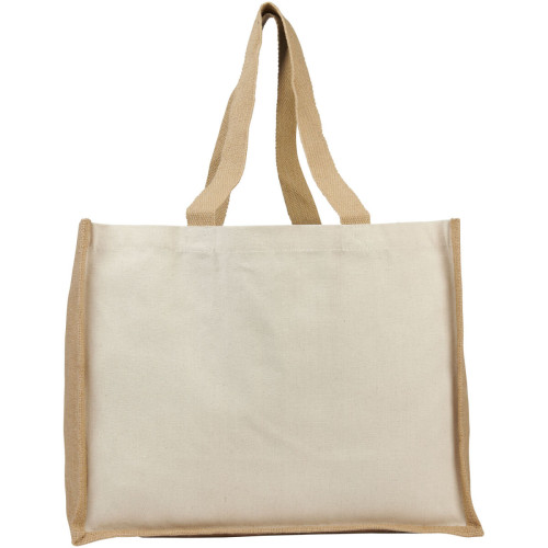 Varai 320 g/m² canvas and jute shopping tote bag 23L