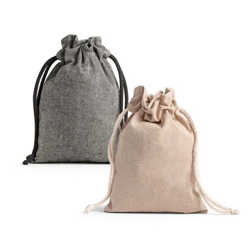 GIBRALTAR. Recycled cotton gift bag (70%) and polyester (30% rPET) (140 g/m²)