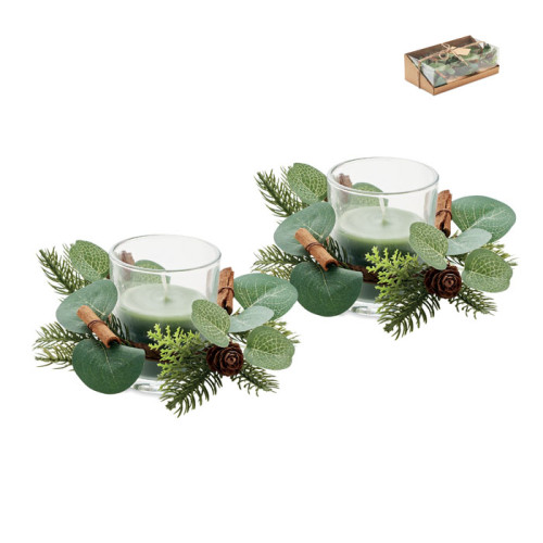 MOSS 2 Christmas candle holder set