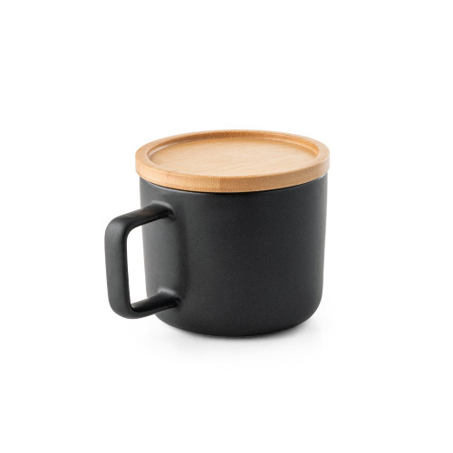 FANGIO. 230 mL ceramic mug with lid and bamboo base