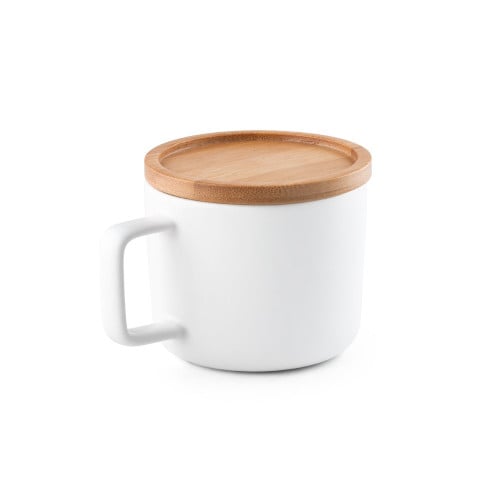 FANGIO. 230 mL ceramic mug with lid and bamboo base