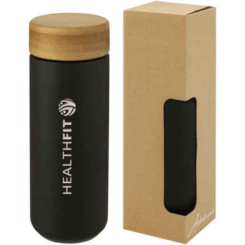 Lumi 300 ml ceramic tumbler with bamboo lid