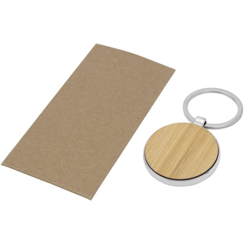 Nino bamboo round keychain