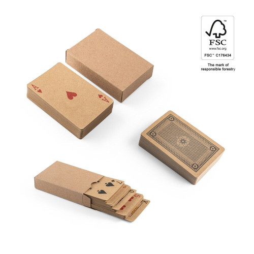 FISCHER. Deck of 54 classic cards in kraft paper, made from FSC™ certified material and other controlled materials