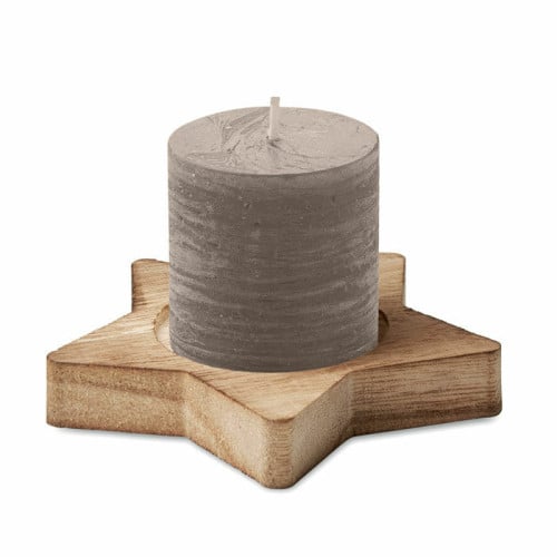 LOTUS Candle on star wooden base