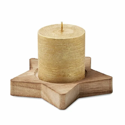 LOTUS Candle on star wooden base