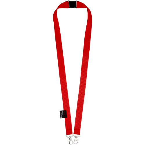 Adam recycled PET lanyard with two hooks