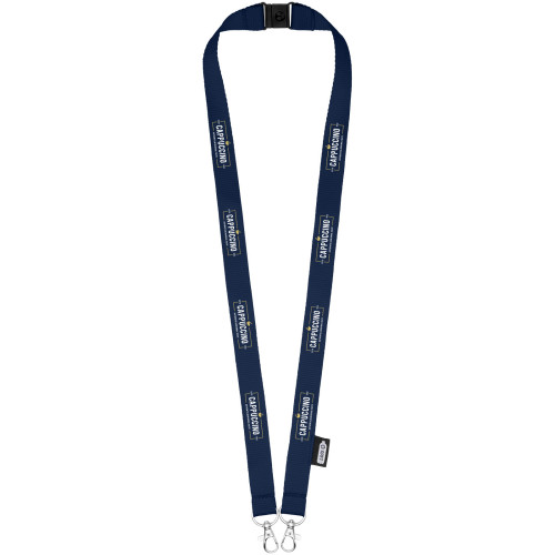 Adam recycled PET lanyard with two hooks