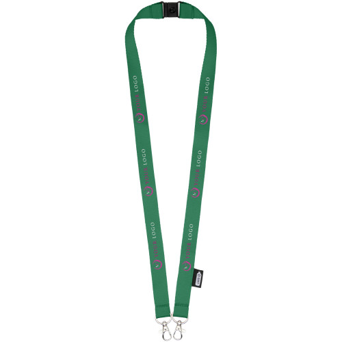 Adam recycled PET lanyard with two hooks