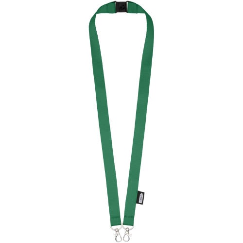 Adam recycled PET lanyard with two hooks