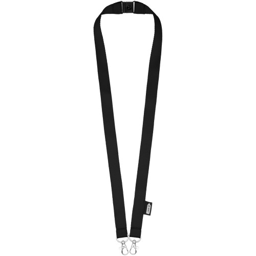 Adam recycled PET lanyard with two hooks