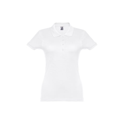 THC EVE WH. Short-sleeved fitted polo for women in 100% cotton