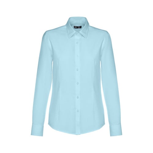 THC TOKYO WOMEN. Women's long-sleeved oxford shirt with pearl coloured buttons