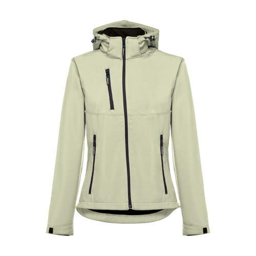 THC ZAGREB WOMEN. Women's softshell jacket with detachable hood and rounded back hem