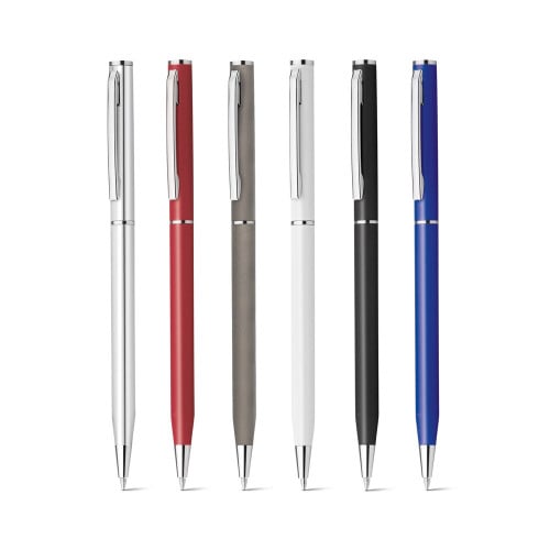 LESLEY METALLIC. Aluminium ball pen with clip and twist mechanism