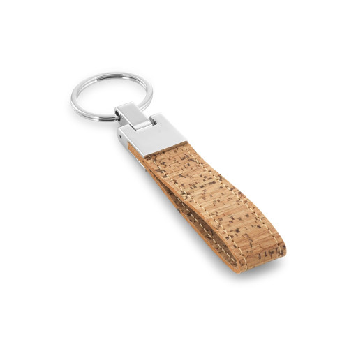 CORKS. Cork and metal keyring