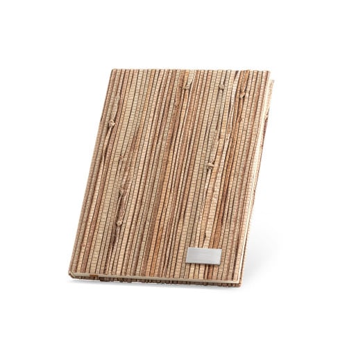 NERUDA. A5 notebook in natural straw fiber with recycled lined pages