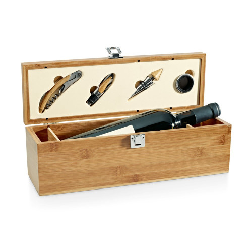 SYRAH. Bamboo and zinc wine set