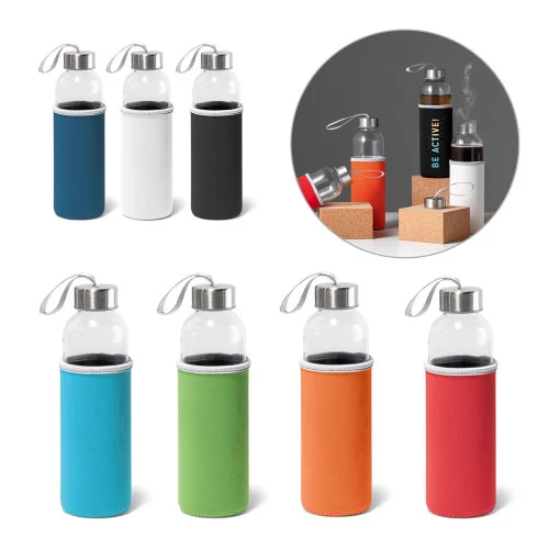 RAISE. Glass and stainless steel Sport bottle 520 mL