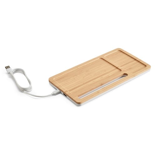 MOTT. Bamboo desk organizer with wireless charger