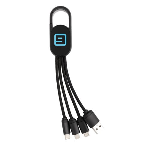 4-in-1 cable with carabiner clip