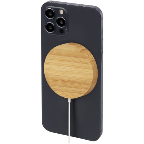 Atra 10W bamboo magnetic wireless charging pad