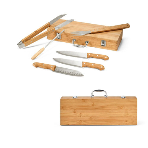 KABSA. Barbecue set supplied in a bamboo case