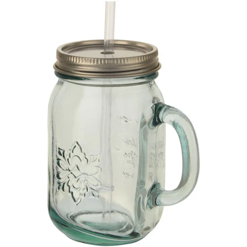 Juggo recycled glass mug with straw