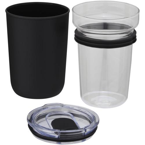 Bello 420 ml glass tumbler with recycled plastic outer wall