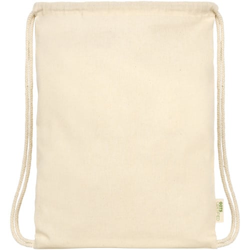 Orissa 140 g/m² GOTS organic cotton drawstring bag 5L