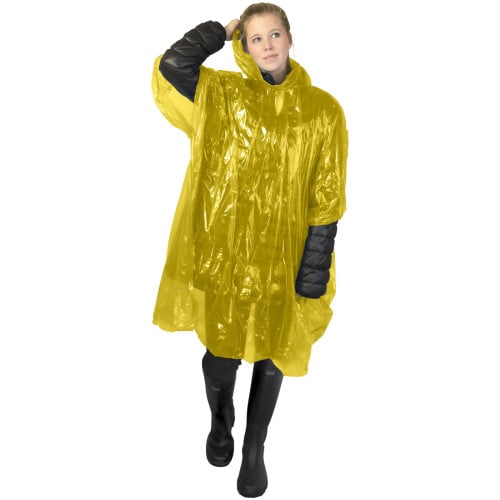 Ziva disposable rain poncho with storage pouch